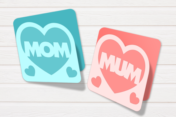Mom and Mum Heart Layered Card SVG Review